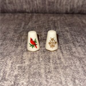 Vintage Lenox Porcelain Thimbles Set of 2 – Cardinal Bird & Floral Design